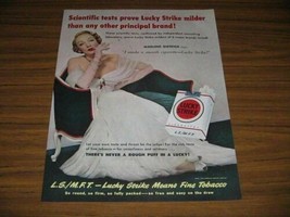 1950 Print Ad Luckies Lucky Strike Cigarettes Actress Marlene Dietrich Smoking - $13.39