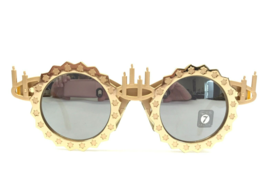 Vintage Swatch Sunglasses Factor 7 Gold Round Frames with Gray Mirror Lenses - $148.49