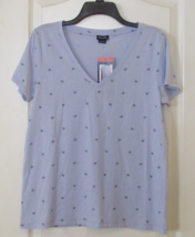 Splendid Short Sleeve V-neck Soft T-shirt Purple Star Women&#39;s Sz M NWT - $246.03 MXN