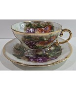 Vintage Royal Sealy China Harvest Porcelain Tea Cup &amp; Saucer Made in Japan - $346.16 MXN