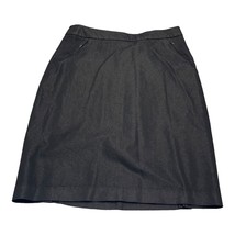 New York &amp; Company A-Line Skirt Women&#39;s 6 Black Cotton Stretch Pockets B... - $21.28