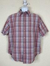 Levi&#39;s Men Size L Red Plaid Button Up Shirt Short Sleeve - £5.33 GBP