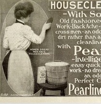 1904 Pearline Housecleaning Advertisement Soap Detergent Ephemera 4.75 x... - $12.99