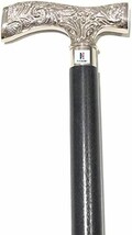 Nauticalmart Chrome Plated Scroll Fritz Walking Cane With Black Beechwoo... - £28.19 GBP