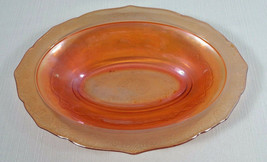 Vintage Federal Glass Normandie Iridescent Yellow Orange 10&quot; Oval Vegetable Bowl - £15.71 GBP