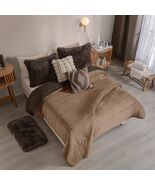 LATTE BLANKET WITH SHERPA VERY SOFTY THICK AND WARM QUEEN SIZE MADE IN M... - $1,447.76 MXN