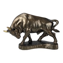 Wild Bull Taurus Animal Greek Statue Sculpture Cast Marble Bronze Effect - £38.91 GBP