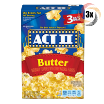 3x Packs | Act II Butter Tasty Flavor Microwave Popcorn | 3 Bags Per Pack - $20.77