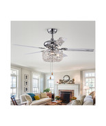Warehouse of Tiffany 49.2 in. Silver Indoor Hand Pull Chain Ceiling Fan ... - €257,98 EUR