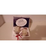 Vintage Crystal Bell Santa Ornaments Set Of 2 In Box - $9.92