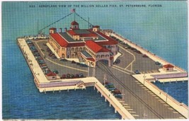 Postcard Airplane View Of Million Dollar Pier St Petersburg Florida - £2.36 GBP