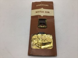 CAT Tractor Watch Fob Strap Gold Tone Foley Machinery Mercury Canada Vintage - £25.44 GBP
