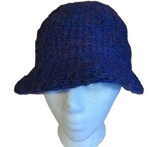 Vintage Wool Blend Bucket Warm Winter Hat  Women&#39;s Blue - £29.98 GBP