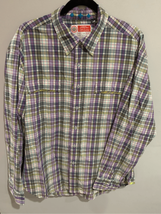 ROBERT GRAHAM Plaid Button Down Shirt-2XL Prpl/Green Long Sleeve EUC - $16.83