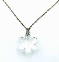 Vintage Silver Tone Nakagawa Tokyo Signed SN Crystal Snowflake Necklace - £24.91 GBP