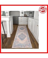 Ultra-Soft, Machine Washable Runner Rug - 2&#39; x 8&#39;, Ivory/Pink Vintage Style - $681.15 MXN