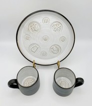 Stephen Pearce Shanagarry Irish Clay 4 Nation 9.25&quot; Stamp Tray &amp; 2 Stamp... - $69.29