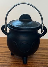 Small Triple Moon Cast Iron Cauldron with Lid for Rituals, Spells, Incense! - $21.73
