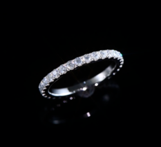 2mm Round Moissanite Eternity Band Ring Wedding Band 925 Sterling Silver size 5 - $69.97