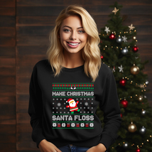 Make Christmas Santa Flow Sweater, Christmas Sweater, Gift Christmas - £19.17 GBP