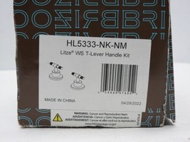 Brizo Litze HL5333-NK-NM Luxe Nickel Widespread T-Lever Knurl Handle Kit... - £134.19 GBP