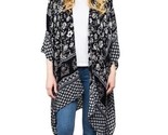 Time and Tru ~ Black Floral ~  Layering Piece ~ Kimono ~ Small/Medium (S-M) - $22.44