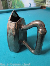 Iron shaped vase copper luster/brown glaze, CERAMIC 6 1/2&quot;  - £35.83 GBP