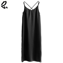Ramie cotton double shoulder strap suspender skirt, light and breathable - $72.99+