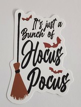 Broom with Bats It&#39;s Just a Bunch of Hocus Pocuss Sticker Decal Embellishment - £1.79 GBP