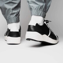 Lyon II Genuine Ostrich and Calfskin Fashion Sneaker Black / White image 9
