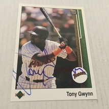 1989 Upper Deck San Diego Padres Hall of Famer Tony Gwynn Signed Card #384 - £74.66 GBP