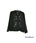 Chico&#39;s Size 3 US Size X Large Women&#39;s Jacket Front Full Zip Floral Sequins - £24.01 GBP
