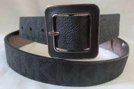 Michael Kors women&#39;s Faux Leather Belt - size L - Black Logo print - £18.87 GBP