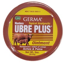 Topical Pain Relief: Germa® Manteca Ubre Plus® Ointment 3oz metal tin - $8.59