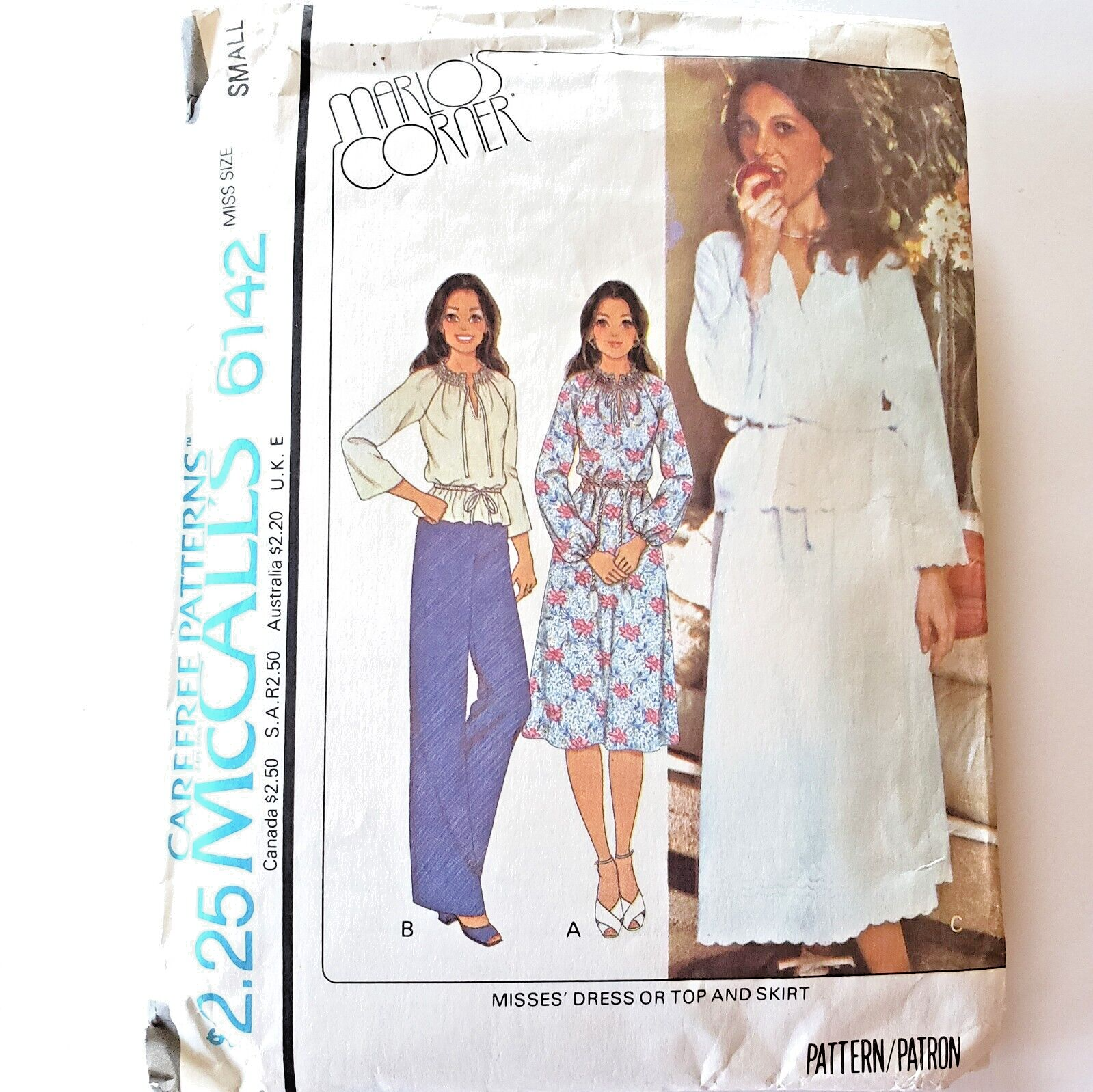 McCall's Sewing Pattern 6142 Misses Size 10 12 Dress Top Skirt Cut Complete - $3.95