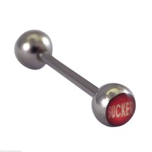 Sucker 316L Surgical Stainless Steel Tongue Bar Barbell Mens Womens Body Jewelry - £4.77 GBP