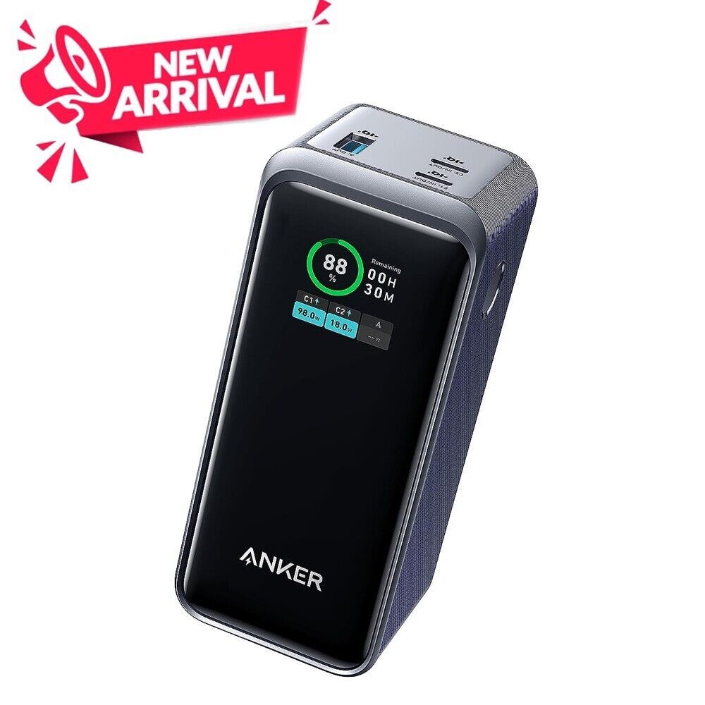 Anker Prime Power Bank 20000mAh 200W USB-C Portable Charger 3-Ports Battery Pack
