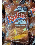 5X RUFFLES SALSA NEGRA MEGA CRUNCH CHIPS - 5 BOLSAS de 38g c/u - ENVIO G... - $16.44