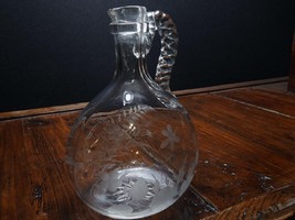 c1830 American Flint Glass Wheelcut Handled Bottle - £138.48 GBP
