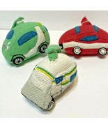 Lot of 3 Handmade Knit Hanging Cars Infant Decor Mobile Plush - £16.15 GBP