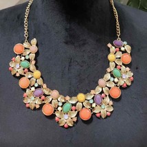 New York Womens Vintage Multicolor Crystal Bib Sparkle Necklace - £27.97 GBP
