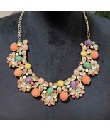 New York Womens Vintage Multicolor Crystal Bib Sparkle Necklace - £27.73 GBP