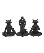 Wise See Hear Speak No Evil Zen Meditating Yoga Black Cats Figurine Set ... - $75.17 CAD