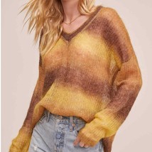 NWT ASTR OMBRE V Neck SWEATER in Yellow Omega Size S Wool Blend - £20.39 GBP