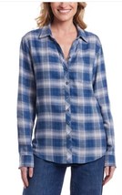 Weatherproof Vintage Womens Shirt Blue Multicolor Flannel Plaid Stretch ... - $691.12 MXN