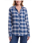 Weatherproof Vintage Womens Shirt Blue Multicolor Flannel Plaid Stretch ... - $685.83 MXN