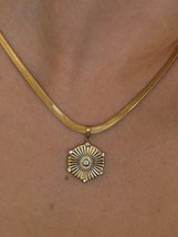 18K Gold-Plated Hexagon Sunburst Pendant Necklace - $14.84