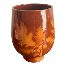 Alvino Bagni Breated in Italy Leaf Pattern 7.5&quot; Vase Brown - £55.38 GBP