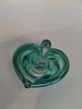 3&quot; Glass Eye Studio Ring Holder Green White Marbled Glass - $12.86