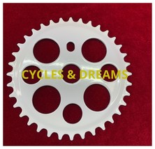 WHITE LOWRIDER CLASSIC LUCKY 7 STEEL CHAINRING 1/2 X 1/8 36T FOR 20 &amp; 24... - £13.24 GBP